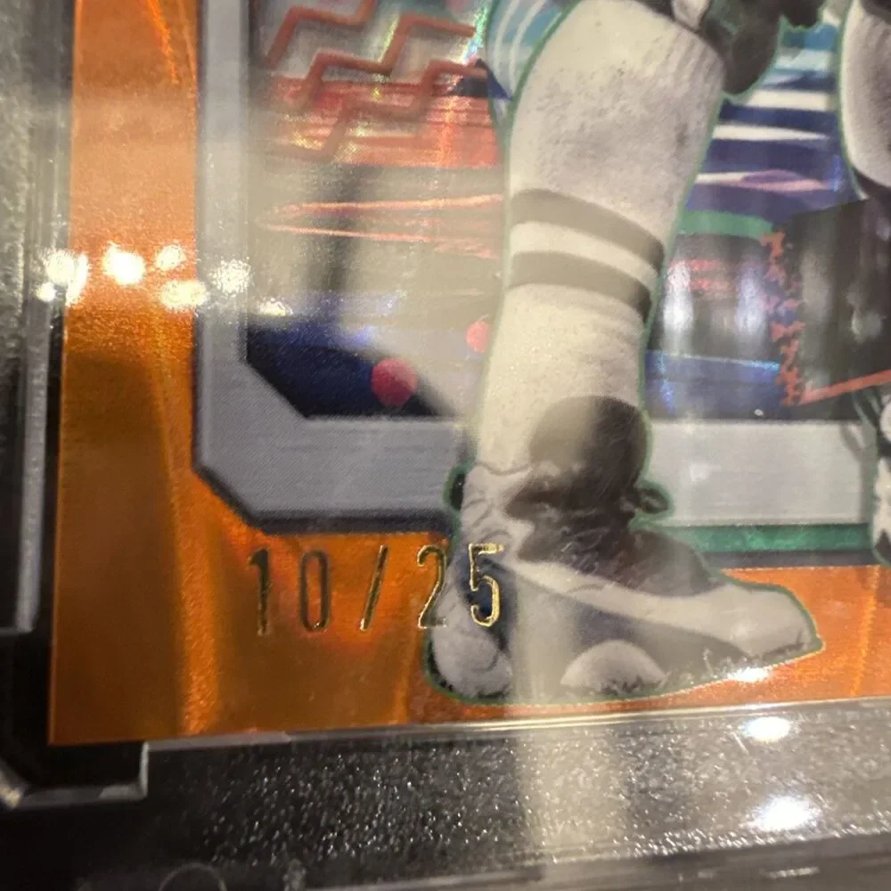 2024 TOPPS CHROME COSMIC MARVIN JONES ORANGE GALACTIC REFRACTOR  #/25 JETS🔥💥